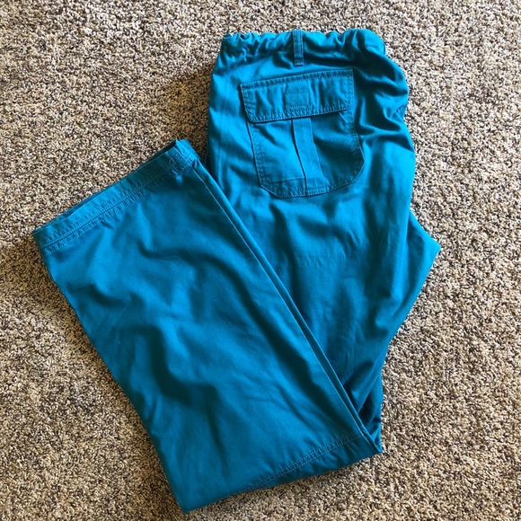 KOI Teal Cargo Scrub Pants (tall)